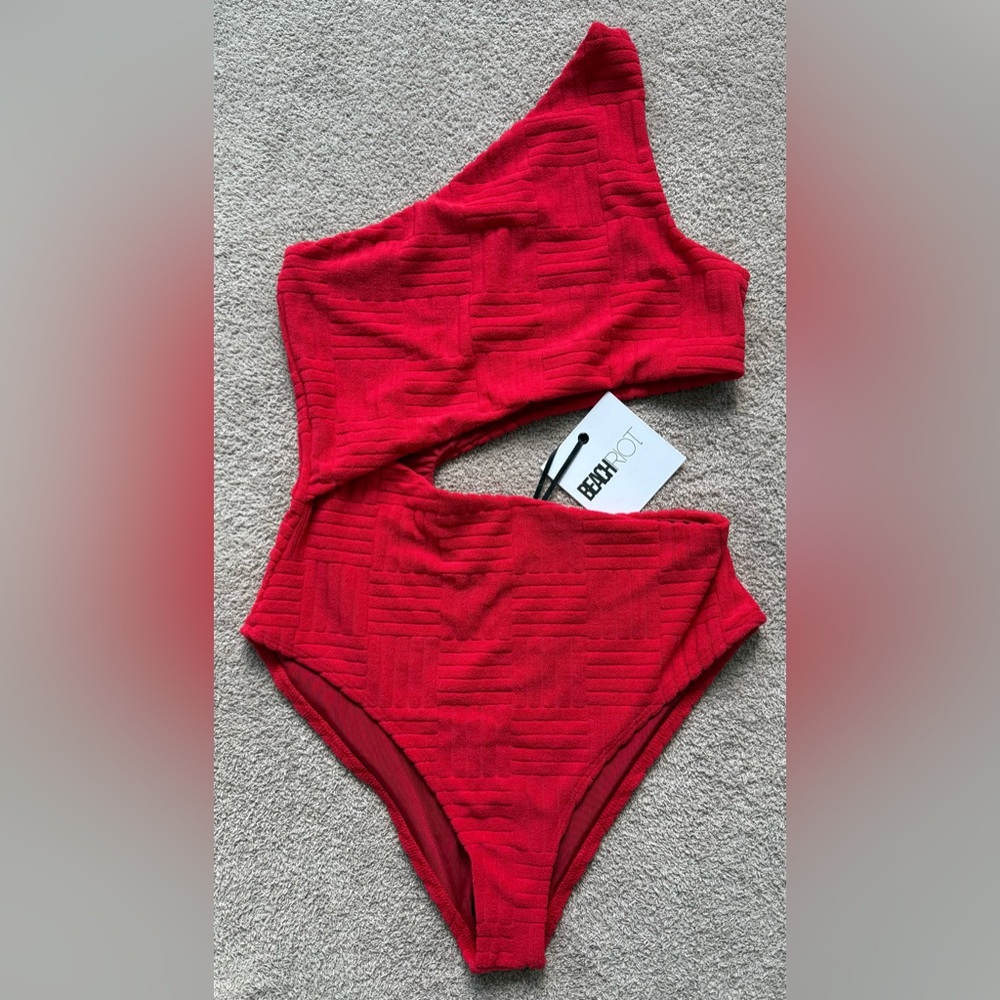 NEW - Beach Riot - Celine One Piece Swimsuit - CHERRY TERRY